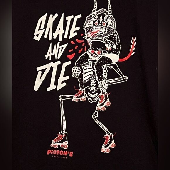 Pigeon’s SkateWear Black Tee, size L - Picture 3 of 5